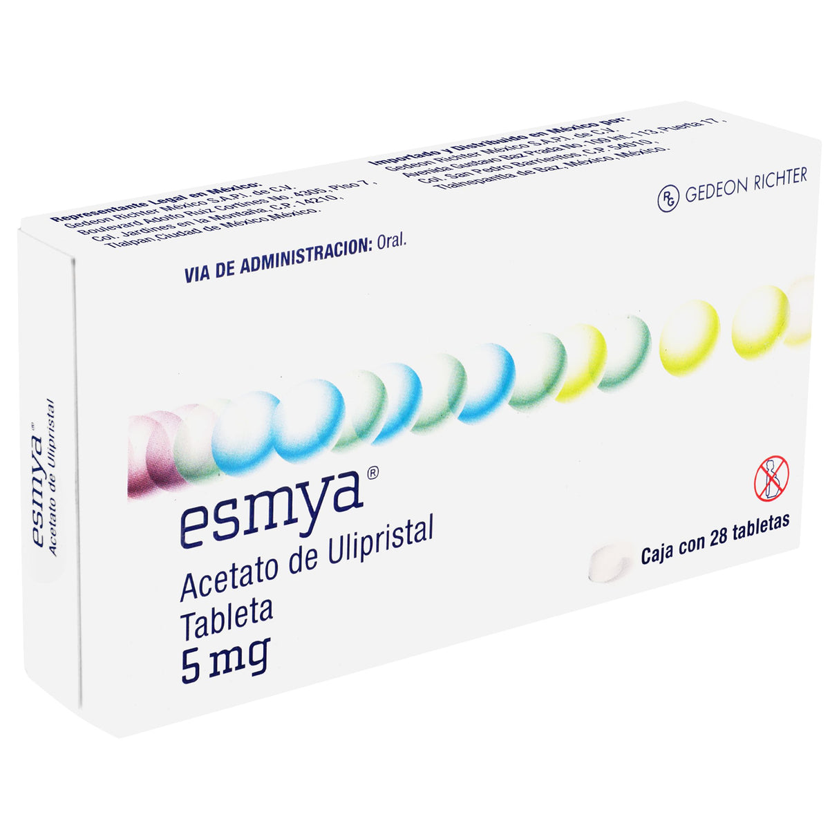 7506352500012-Esmya 5 Mg Con 28 Tabletas Acetato De Ulipistral-2