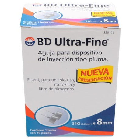 382903201754-Aguja Bd Ultra Fine 8 Mm 31 G Con 10-5