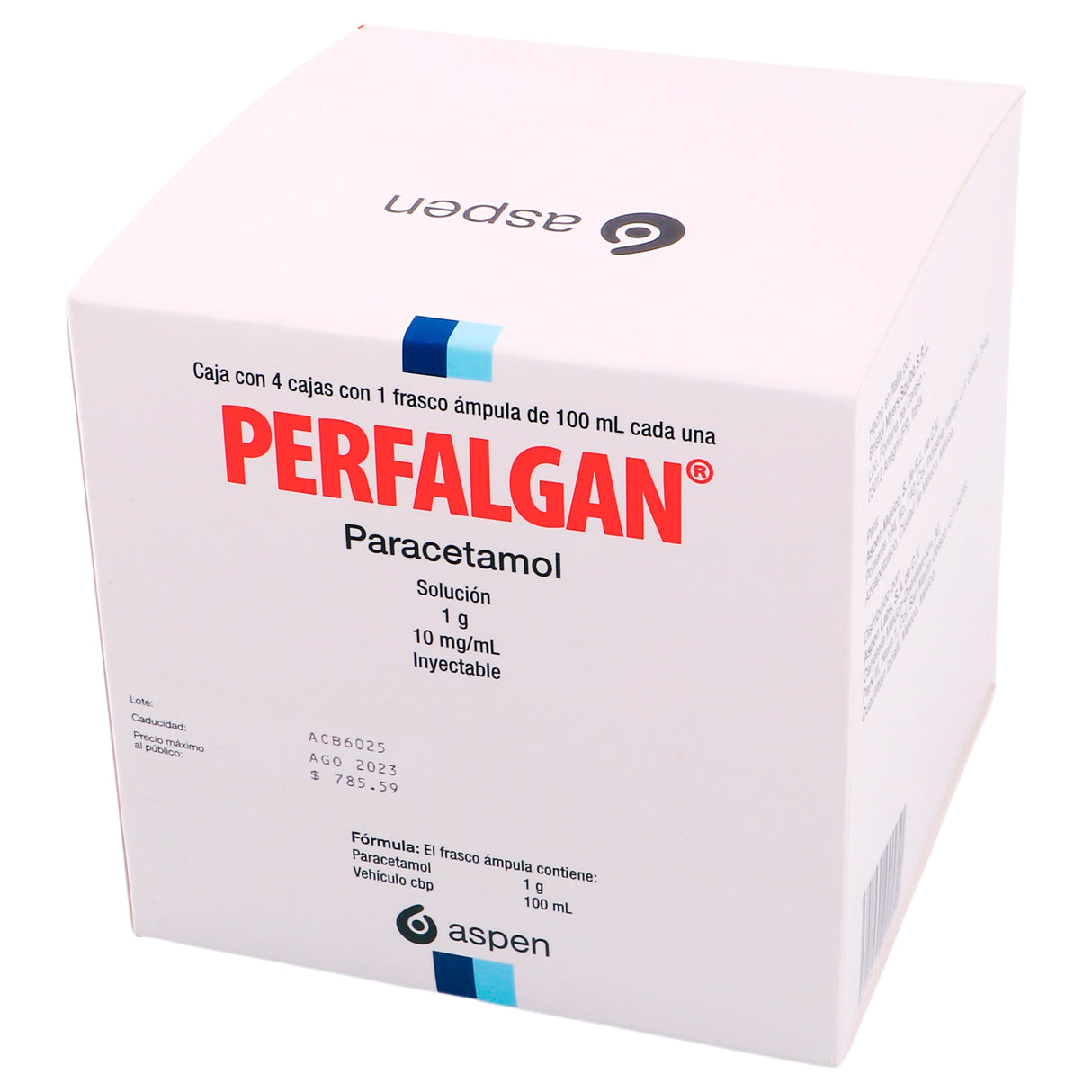 7501041990051-Perfalgan Inyectable 1 Gr 10 Mg / Ml Con 4-4