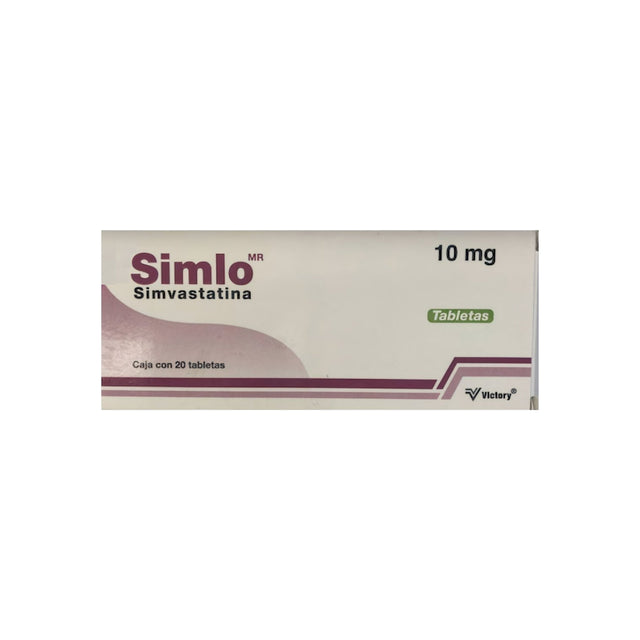 Simvastatina Simlo 20 Mg Con 20 Tabletas 656599041124