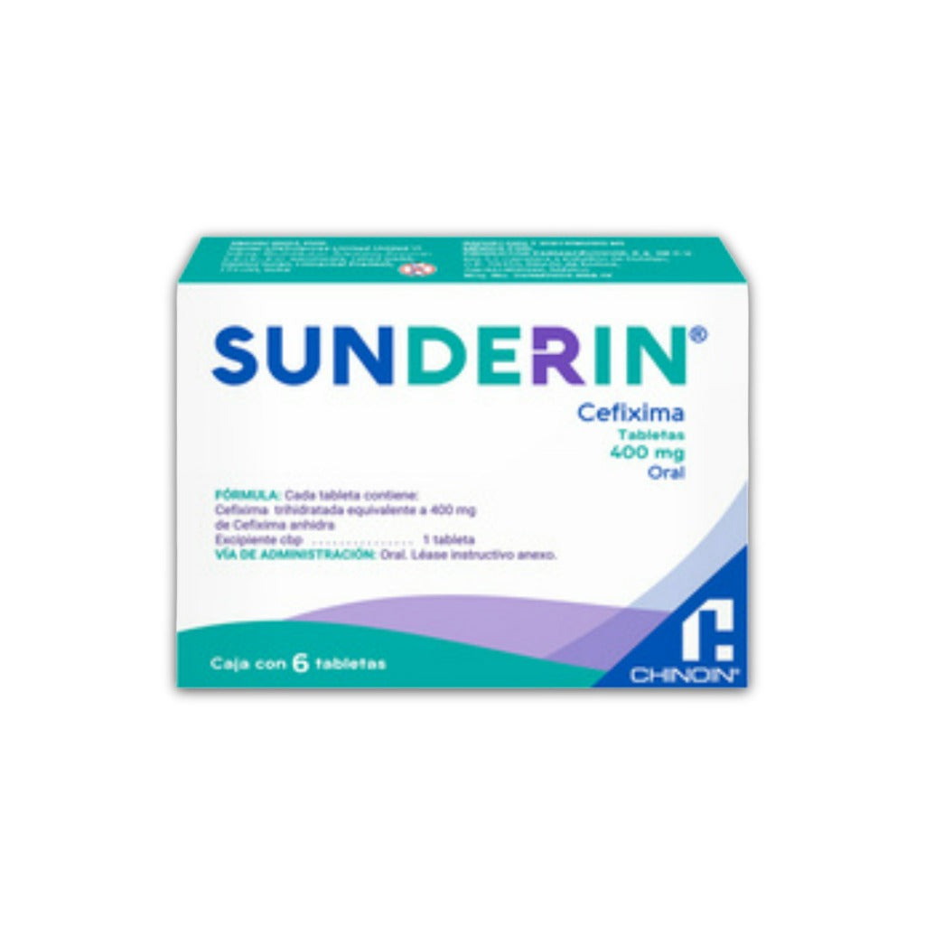 Sunderin Cefixima 400Mg 6 Tabletas 7501088506017