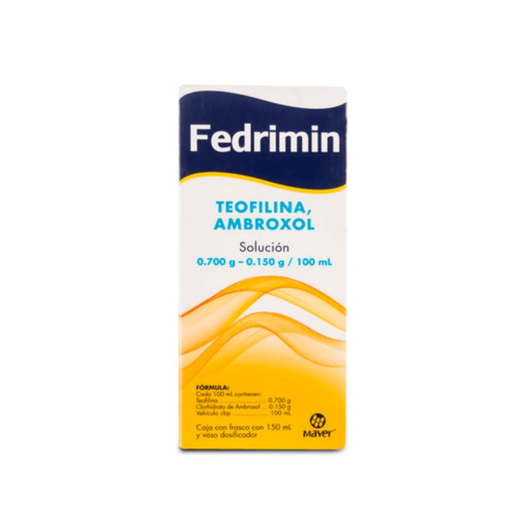 Teofilina Ambroxol Fedrimin Solución 0.700 / 0.150 G / 100 Ml Frasco 1 ...