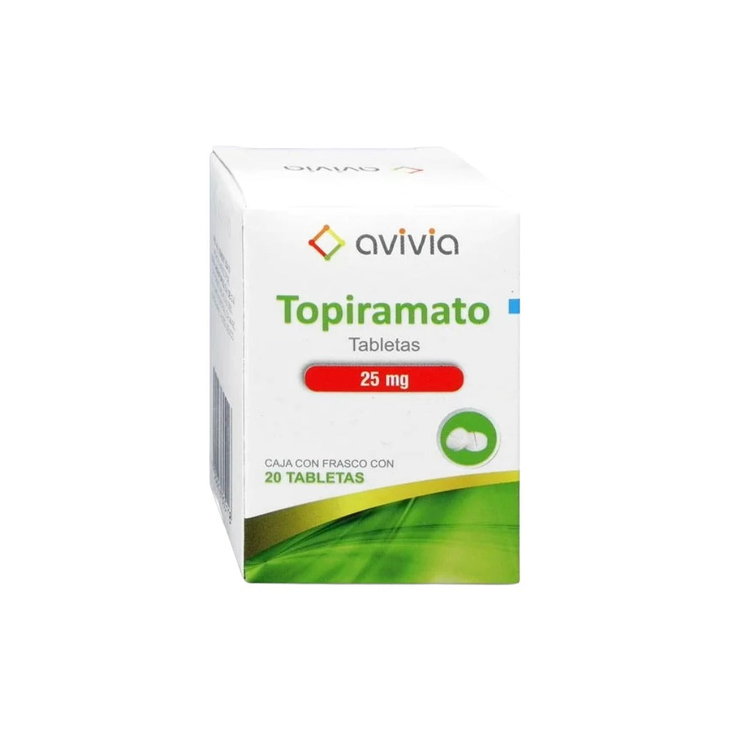 Topiramato 25 Mg Con 20 Tabletas Avivia Generico 7502216805118