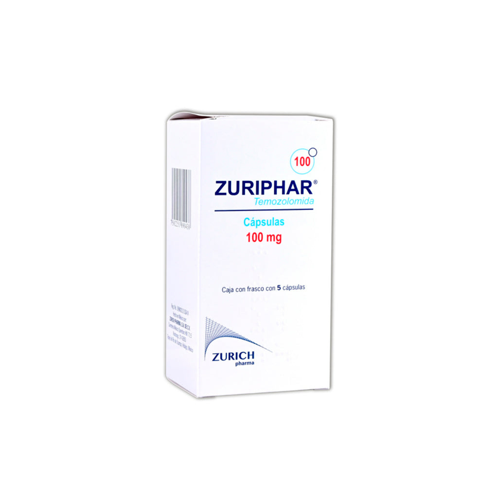 Zuriphar Temozolomida 100 Mgcon 5 Capsulas 7502251890438